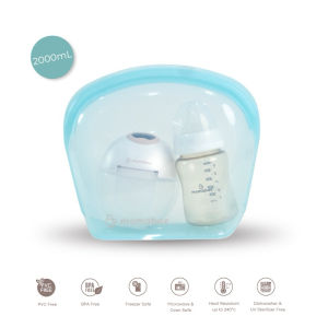 MOMABAE - Premium Silicone 2000 mL- FDA & LFGB approved /  Silicone Bag Food Grade/ Penyimpanan Pompa Asi /Mpasi