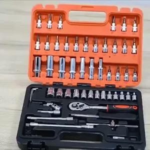 YQ 53pcs Set Vehicle Multifunctional Wrenches Chrome Vanadium Steel Auto Car Repair Tool Set