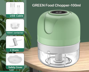 【In Stock】Electric Garlic Masher Kitchen Pepper Vegetables Fruits Meat Garlic Onion Ginger Chopper Portable Meat Grinder with 3 Sharp Blades