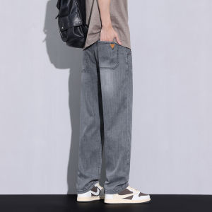 [ ] Mens Tencel Jeans Spring/Summer Best-Selling Thin Breathable Casual Loose Fit Trendy Straight Pants for Men