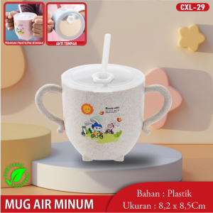 Mug Gelas Minum Anak Training Cup Gelas Belajar Minum Bayi Balita Dengan Sedotan Anti Tumpah