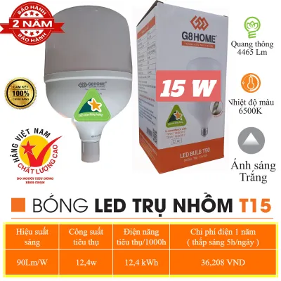 ( Bảo Hành 2 Năm ) Bóng đèn led bub trụ thân dài dùng trong nhà ngoài trời ánh sáng vàng. Sáng Trắng