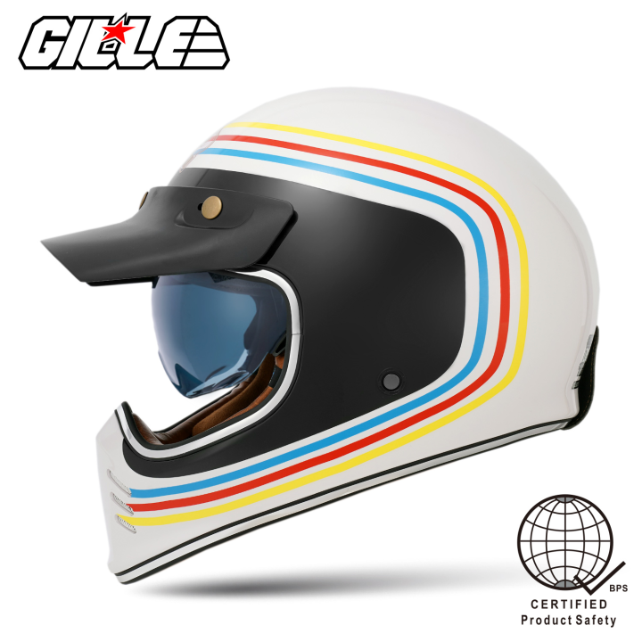 Gille STRIPE Classic Retro Full Face Helmet Single Visor Vintage