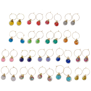 10Pieces Wine Glass Charm for Wine Cocktail Champagnes Tasting Party Supplies Goblet Marker Label with Rings