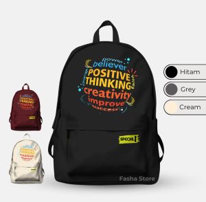 AYM Spesial 1 - Tas Positive Thinking Tas Sekolah Smp Sma Kuliah Tas Punggung Ransel Laptop - Tas Punggung Tas Gendong Pria Wanita
