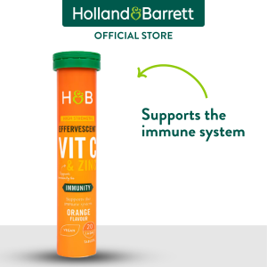 Holland & Barrett High Strength Effervescent Vit C & Zinc Orange Flavour 20 Tablets