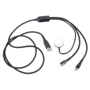 ระบบชาร์จแม่เหล็กสายไฟ USB แบบ3 In 1สำหรับโทรศัพท์นาฬิกาข้อมืออัจฉริยะ14 13 12ชาร์จเร็วและป้องกันความปลอดภัย