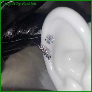AngelCity Fashion Store 2Pcs Versatile Exquisite Shiny Wing Ear Bone Nail For Women Fashion Personalized Piercing Earrings Jewelry Accessories Gifts