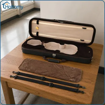 Violin Case Full Size 4/4 Oxford Cloth Hard Shell Protective Carry Box with Shoulder Strap for Violin Accessories