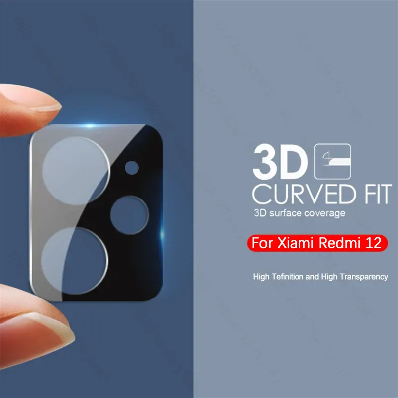 Xiaomi Redmi 12 4G Lens Protector Back 3D Curved Camera Protective Glass  For Xiaomi Redmi 12 4G Full Coverage Lens Protector Ultra-thin Tempered  Glass Camera Lens Film for Redmi12 4G