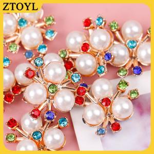 ZTOYL 10 chiếc kẹp tóc pha lê lấp lánh đính đá hoa ngọc trai thủ công tự làm