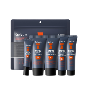 Deep Cleansing Men Skincare 5pc Set Facial Routine Kit Hyaluronic Moisturizing Cleanser Scrub Cream Perfect Man Gifts