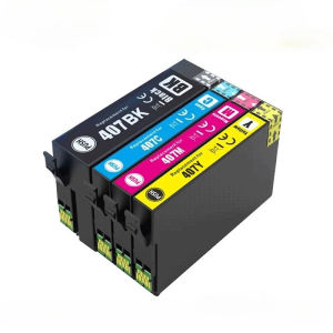 Compatible T407XL 407XL Ink Cartridges Replacement for Epson 407 T407 Ink Work for Epson WF-4745 WF-7841 Printers 4 Colors BK/C/M/Y