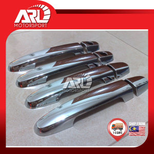Toyota Vios XP40 NCP42 1st Handle Bowl Cup Cap Protector Cover Chrome Handle Carbon Design Trim For Vios (2003-2006) ARL Motorsport Car Accessories