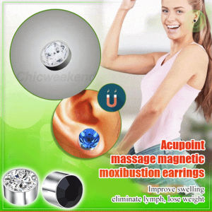 Strong magnetic earrings without ear holes stainless steel colorful diamonds