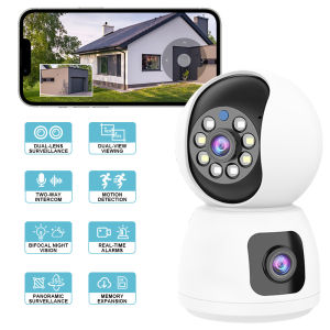 Brifit Camera an ninh ống kính kép 2K không dây trong nhà Camera an ninh trong nhà Wifi 2.4G Dành cho camera an ninh gia đình/Camera thú cưngTheo dõi chuyển động Tầm nhìn ban đêm màuĐối thoại hai chiềuCamera trong nhà không dây