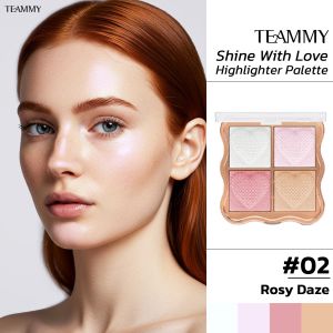 TH598 ทีมมี่ ชายน์ วิท เลิฟ โฟว์ เฉด ไฮไลท์เตอร์ พาเลท Teammy Shine With Love 4 Shade Highlighter Palette