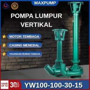 Mesin Lumpur YW100-100-30-15 Pompa celup air kotor Sewage pump khusus lumpur tanpa dinamo- Hijau