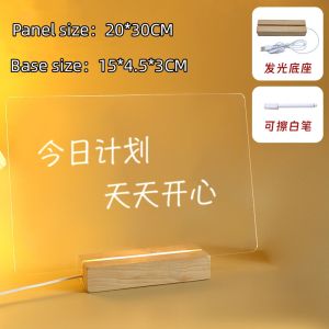 Acrylic display stand Writing Message Board USB LED INS White Yellow Colorful Gift Lamp Night Light
