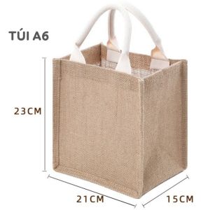 Túi cói đựng quần áo có quai xách dây kéo chống nước đa năng dùng đi chơi đi biển vải bố đứng form nhỡ màu trơn