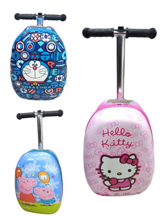 Children Kid Kids Scooter Luggage Bag Suitcase Travel Trolley Hard