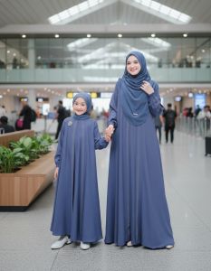 Gamis Abaya Couple Ibu Dan Anak Perempuan Usia 2-15 Tahun Terbaru Cocok Jalan & Acara Formal Putih
