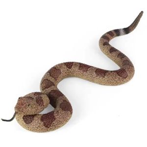 YAZHE งูหลาม ฟิกเกอร์แอคชั่นงู สัตว์เลื้อยคลาน ทีพีอาร์อ่อน โมเดลงูหางกระดิ่ง ตลก เหมือนจริง งูจำลอง ของเล่นเด็ก