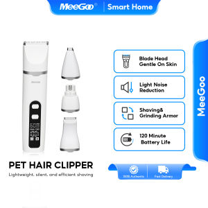 MeeGoo Pet Hair Trimmer Dogs Cats Professional Grooming Kit Rechargeable Cordless Quiet Cat Clippers