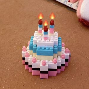 บล็อกตัวต่อจิ๋ว เค้กวันเกิดสุดสร้างสรรค์ DIY เซอร์ไพรส์แฟนสาว