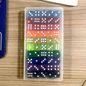 50Pcs 14mm Colored Dice Acrylic Game Dice10 Colors for Board Games and Teaching Math