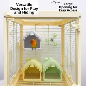 DGFDF Warm Light Bird Breeding Nest Comfortable Bite Resistant Parrot Bed House Bird Sleeping Hiding Cave With Pad Bird Nest Cage For Cage