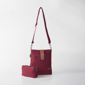 Pamole - Tas Selempang Bahan Kanvas Premium Penutup Resleting - Olive Series