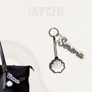 CRAFTOFIA Shell Clicker with Personalized Name Keychain/ Name Charm I Premium 3D Printed PLA