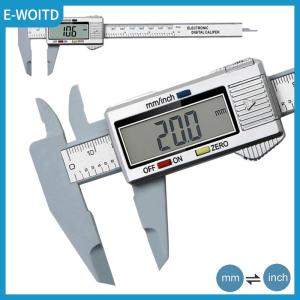 【E-WOITD】 0-150mm Electronic Digital Display Vernier Caliper Carbon Fiber Dial Vernier Caliper Gauge Digital Ruler Measuring Tool