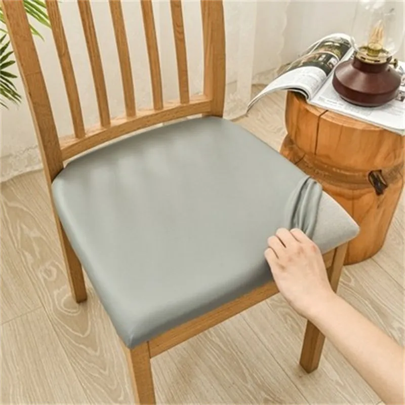 Chair Cushion Cover PU Leather Seat Cover Universal Elastic