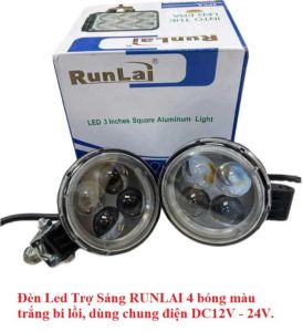 Đèn Led Trợ Sáng 4-6-8 Mắt RUNLAI Điện áp Auto DC12V-24V Cho Ôtô Xe máy Xe Công Nông Máy Công Trình... Hàng chính hãng RunLai 100%