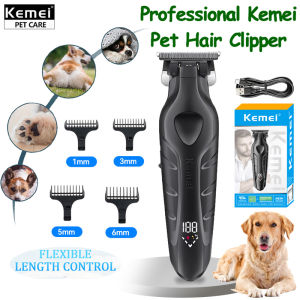 Kemei KM-2269 Pet Grooming Kit Rechargeable Fast Charging Electric Trimmer with LED Display for Dogs Cats at Home
