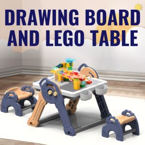 BYJ 6 in 1 Multi Activity Board and Blocks Table with Storage
