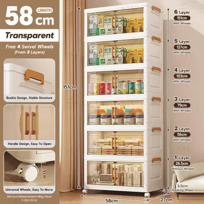 SIV 38-80cm Plastic Folding Storage Cabinet Organizer Foldable Gap Storage Cabinet Box