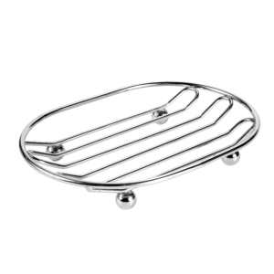 JEHUA Anti-rust Metal Soap Dish Self Draining Creative Soap Drain Plate Soap Organizer Silver Soap Sponge Tray Household