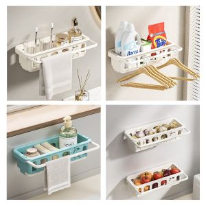 Kitchen Sink Sponge Storage Rack Towel Soap Brush Storage Rack Drainage Rack Wall Mounted Shelf Multi-functional Rack