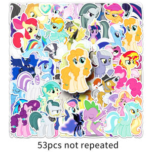 53PCS My Little Pony Anime Cartoon Character Image Sticker Creative Luggage Notebook DIY Decoration Waterproof Graffiti Sticker