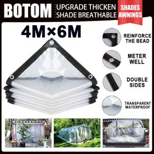 【Malaysia Fast Delivery】4M×6M Thickened Plastic PE Tarpaulin Transparent Thickening Rainproof Cloth Garden Balcony Waterproof Tarp Shelter Car Rainproof Sunshade Cloth 加厚透明防雨布