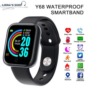 Free Gift Y68 Smart Watch 24H Heart Rate Blood Pressure Monitor Waterproof Sports Fitness Tracker 1.3inch Full Touch Screen Wrist Smartwatch for Men Women