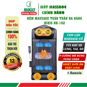 Nệm (Đệm) Massage Toàn Thân Nikio NK-152 - Mát Xa Lưng Cổ Vai Gáy Và Bắp Chân Công Nghệ Matxa Túi Khí Kết Hợp Rung Và Nhiệt Sưởi Ấm