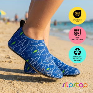SLIPSTOP Jaws Junior Boys Kids Water Shoes | Aqua Swim Shoes | Non-Slip Beach & Pool Swimming Shoes
