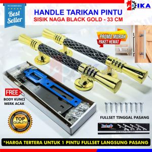TARIKAN GAGANG HANDLE PINTU UTAMA MEWAH ELEGAN (SISIK NAGA 1PSG + BODY KUNCI PINTU SET)