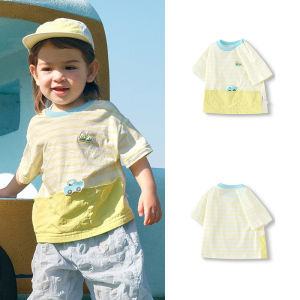 Balabala tay ngắn bé trai T-Shirt Bé Top quần áo bé gái 2025 Mới Mùa Hè Thời Trang Dễ Thương Trẻ Sơ Sinh Top