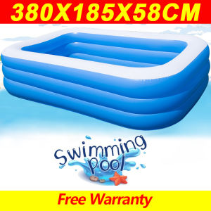 Inflatable rectangular swimming pool 1.2M/2.1M/3M/3.8M kids 3 Layers Thickened swimming pool home inflatable swimming pool outdoor adult swimming pool inflatable swimming pool inflatable rectangular pump home water toys inflatable swimming pool