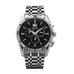 ADRIATICA Swiss Made Chronograph Calendar Watches Silver Case Mens Bracelet Watch 44mm A8202.5114CH